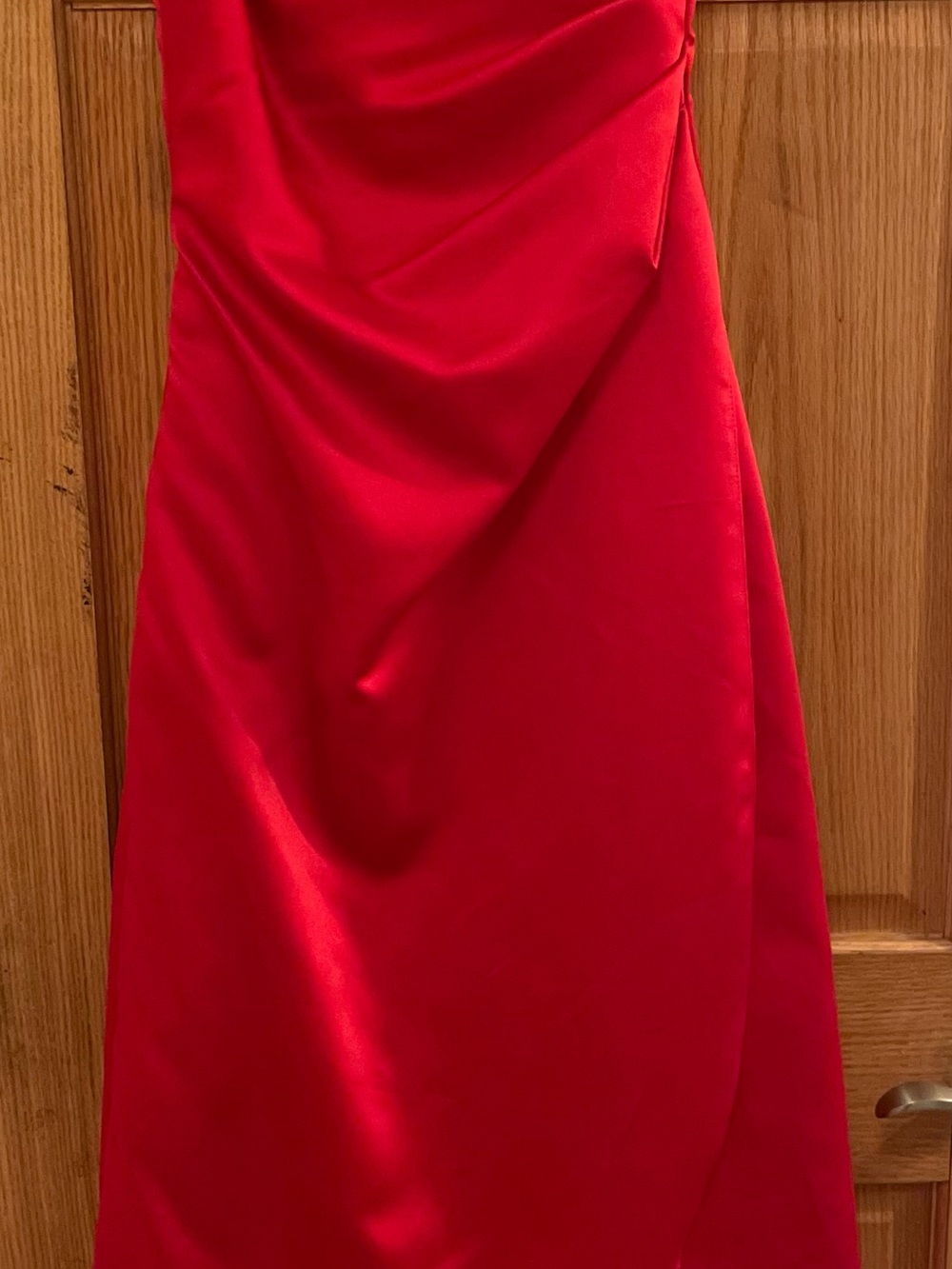 Vintage Bari Jay Vibrant Red Satin Maxi Dress